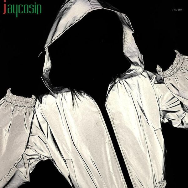 

women sports jacket reflective hoodies zipper ladies hip hop long sleeve plus size female lightweight casual outdoor coats1, Black;brown