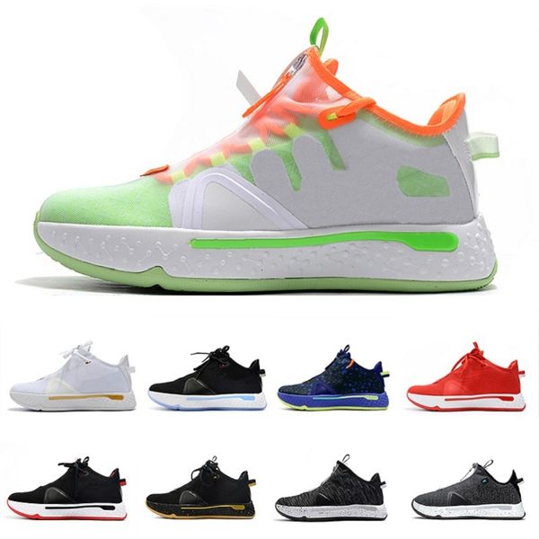 

white gx paul george triple black pg 4 iv pg 4 gatorade mens basketball shoes pcg pg4 orange trainers men sports sneakers 40-46, White;red