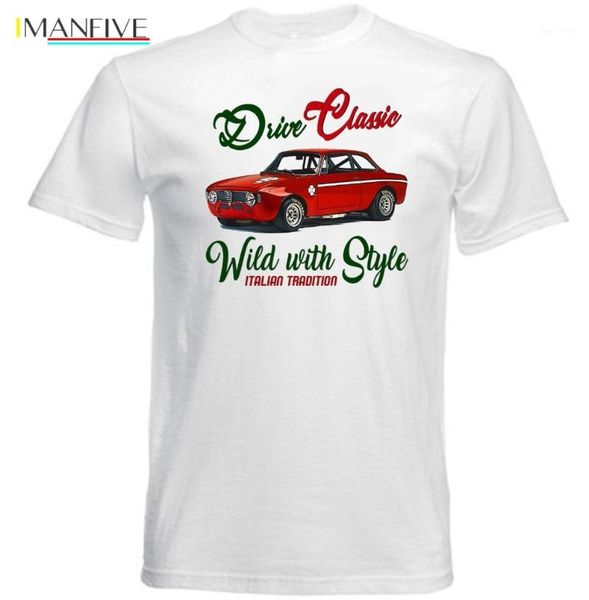 

vintage italian car alfa gt junior 1969 - new cotton t-shirt1, White;black