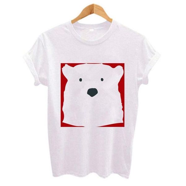 

женская одежда печатает милый медведь с коротким рукавом футболка для женщин с короткими рукавами печать женщин летом битник о-шеи футболки, White
