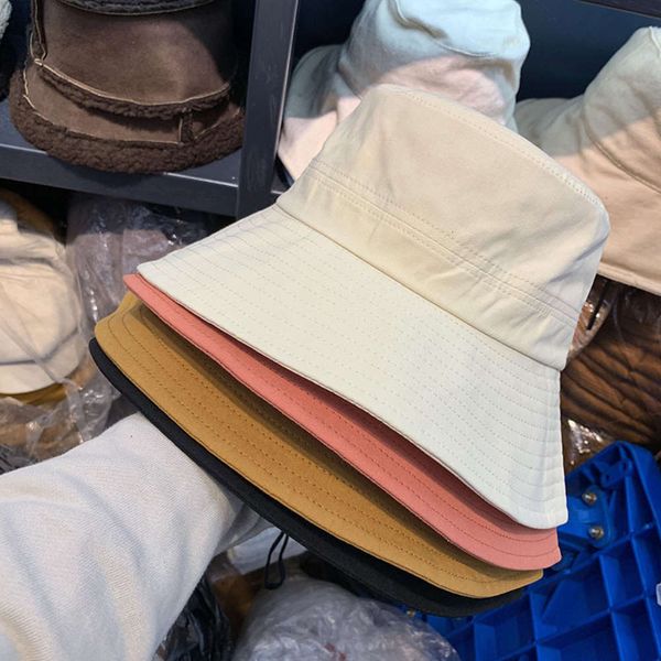 

plain korean version simple fisherman's women's cotton pure color leisure versatile travel sunscreen hat tide, Blue;gray