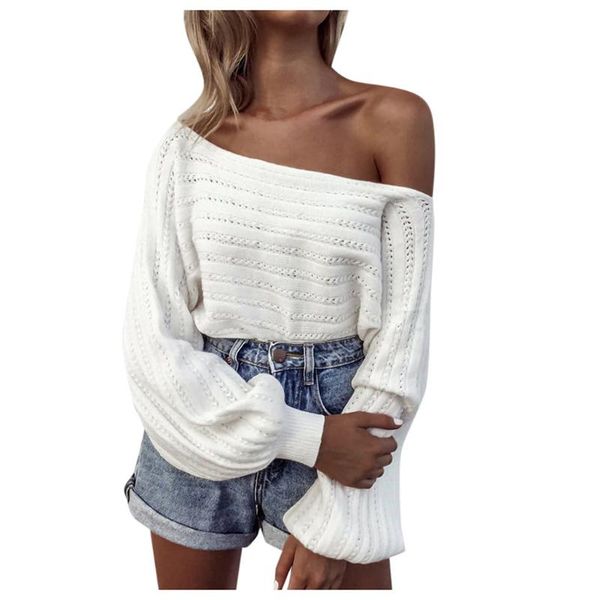 

женская sexy v шеи крупногабаритные плеча перемычка hollow мягкий теплый вязаный свитер open front блуза топы с длинным рукавом трикотаж, Black