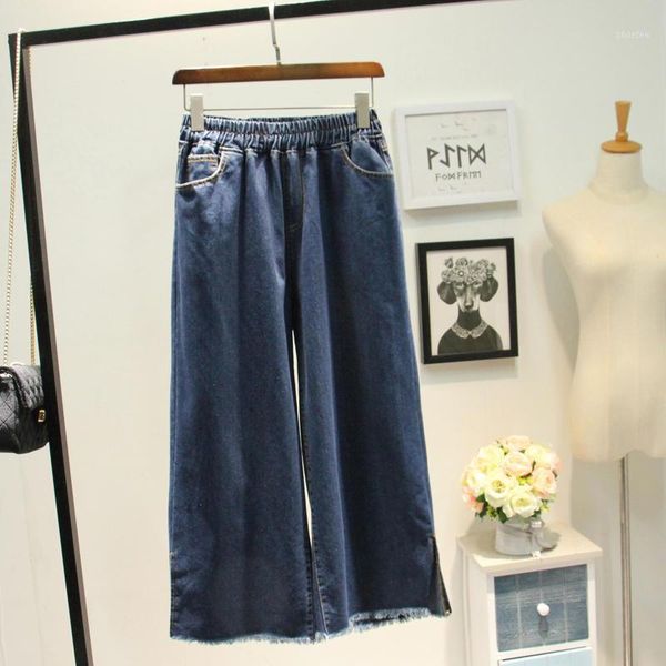 

boyfriend jeans for women clothes loose denim wide leg pants plus size jeans female streetwear high waist denim mom q25381, Blue