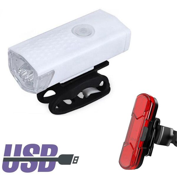 

usb rechargeable bike light mtb bicycle front back rear taillight cycling safety warning light waterproof lamp