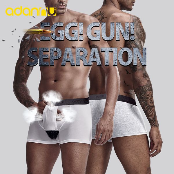

new arrivals men underwear new guns separate boxer cotton breathable male panties u convex men boxer shorts calzoncillo, Black;white