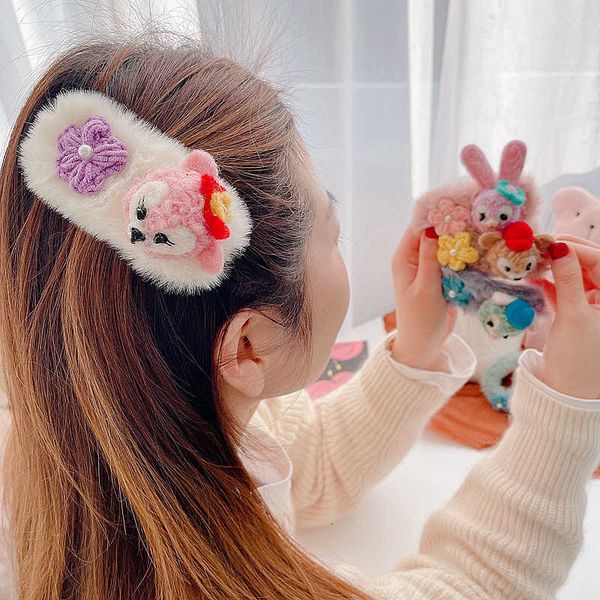 

new net red cartoon color matching hairpin, White;black