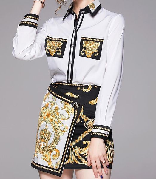 

felyn 2020 ins internet celebrity famous faux two pieces dress women set print bodycon office lady suits, Gray