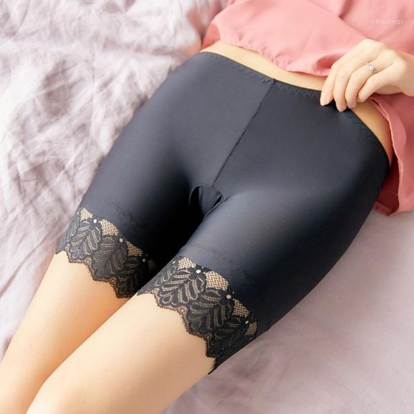 

wlsd women safety shorts pants seamless nylon mid waist panties seamless anti emptied boyshorts pants girls slimming underwear1, Black;pink