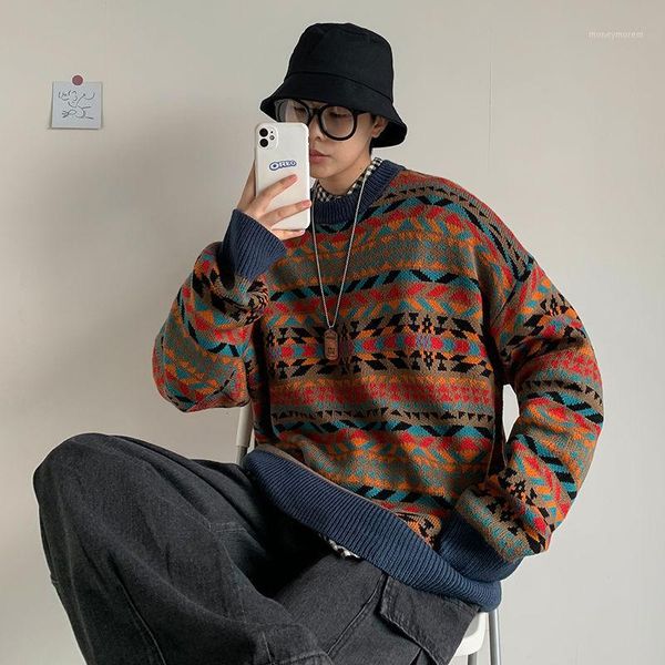 

men's sweaters 2021 winter men's trendy knitted cashmere clothes keep warm pullover fashion coats printing wool knitting -2xl1, White;black