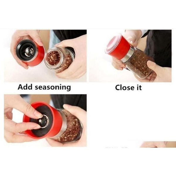 

salt and pepper mill grinder glass pepper grinder shaker spice salt container connt jar holder new ceramic gri jllucg dayupshop