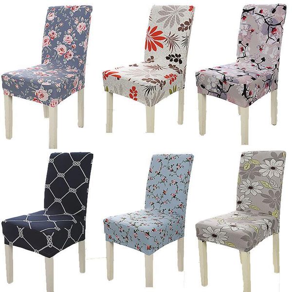 

flower printed household elastic conjoined l dining table chair back cover1