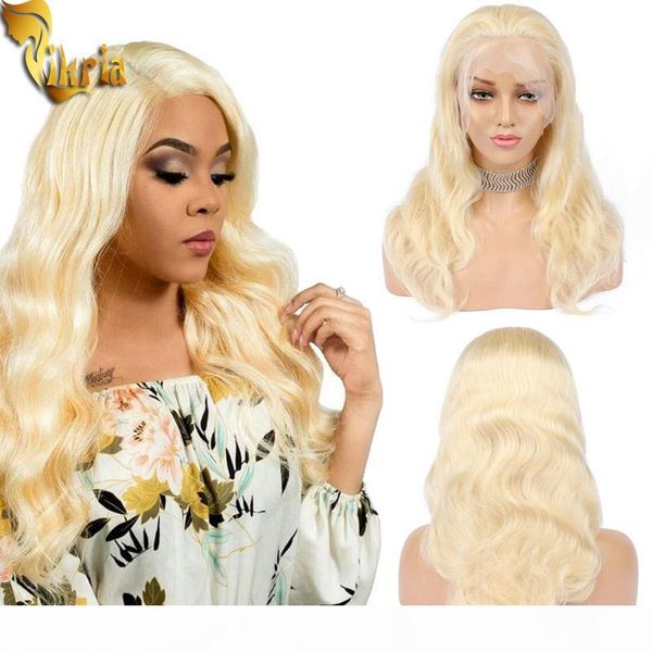

body wave 613 blonde lace front human hair wigs full lace wigs transparent lace 100%unprocessed glueless preplucked hairline for black women, Black;brown