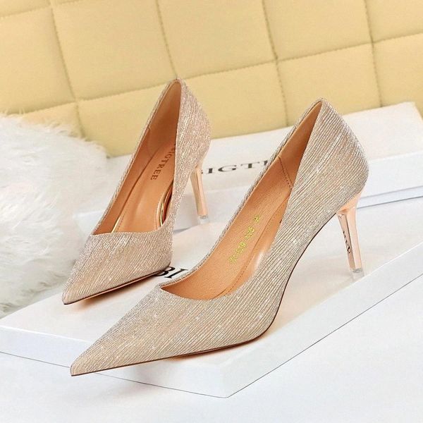 

bigtree sequined high heels women pumps fashion wedding shoes stilettos pumps bling thin heels women shoes ladies party #ff4d, Black