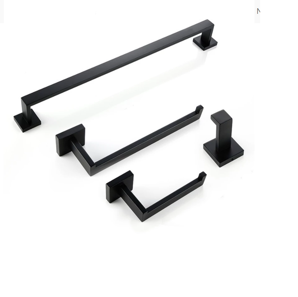 

bath accessory set bathroom hardware set, black towel rail bar,towel rack, paper holder,toilet brush,towel hanger,robe hook
