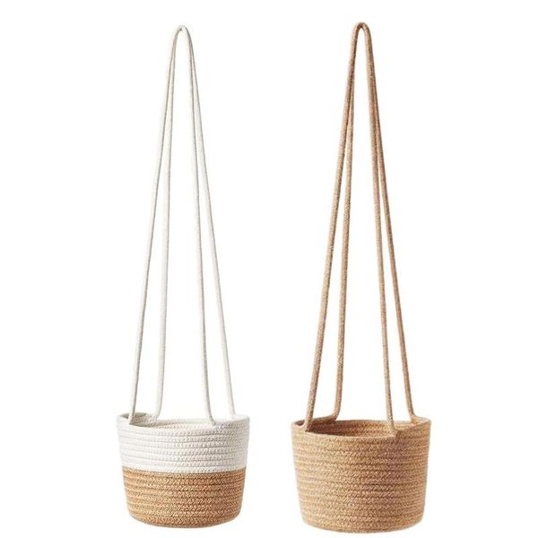 

garden plant hangers rope hanging planter woven hanging planter basket decorative flower pot holder for ho wmtyve