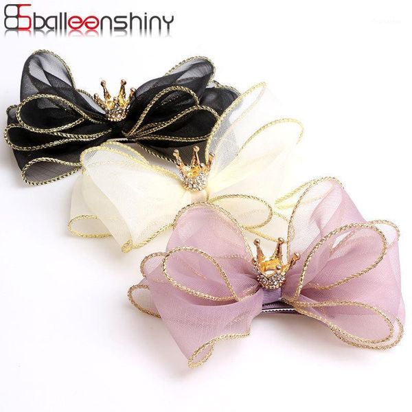 

balleenshiny baby hair clips mesh bow crown children's hair accessories infant toddler headwear kids girls birthday gifts1, Slivery;white