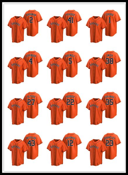 

houston astros men women youth 35 justin verlander 2 alex bregman 2020 alternate baseball jersey, Black
