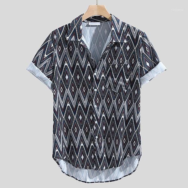 

printing men shirt 2020 new floral shirt men short sleeve lapel slim casual male streetwear summer mens clothing1, White;black