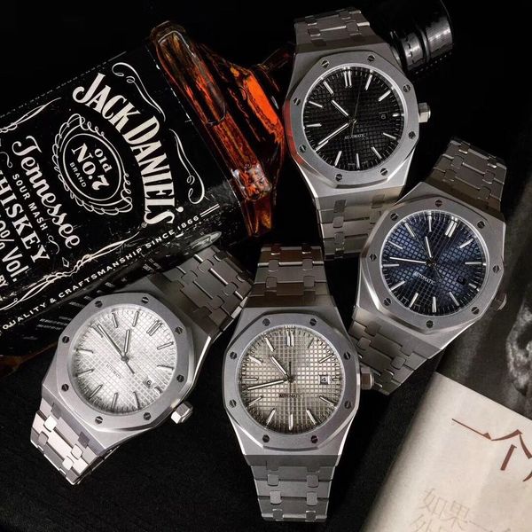 

6 Style High Quality Black Sapphire Mens 41mm Watch Automatic Movement Fashion Mechanical Watches ROYAL OAK 15400 Wristwatches I4CP#