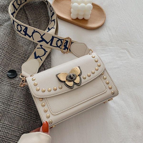 

fashion handbags 2020 new korean style rivet trend one shoulder butterfly lock lychee pattern crossbody small square bag
