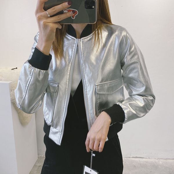 

artificial wallet, women's motorcycle coat, autumn's big black grape skin jacket