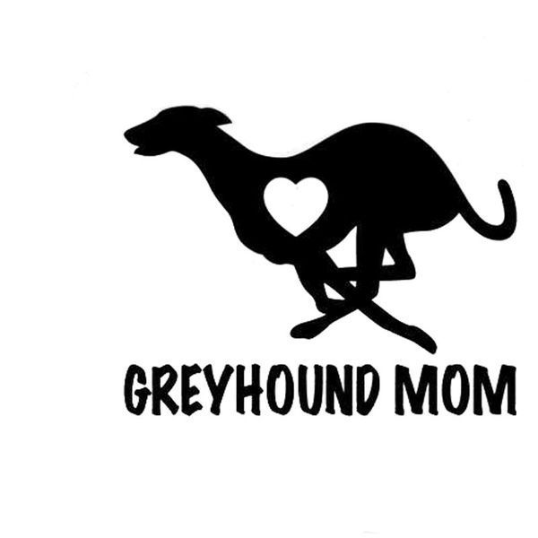 

12cm*9cm greyhound mom love heart - dog puppy vinyl decal motorcycle car sticker black/sliver c8-0047