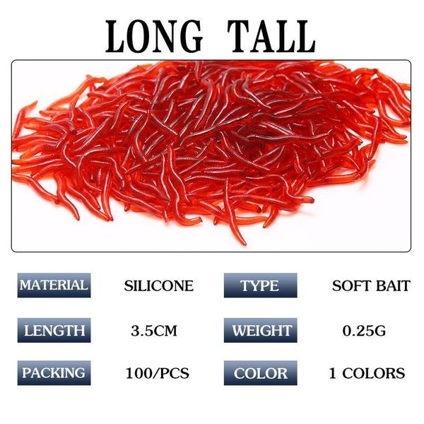 

50pcs/lot soft lure fishing simulation earthworm red worms artificial fishing lure tackle lifelike fishy sme jlliee