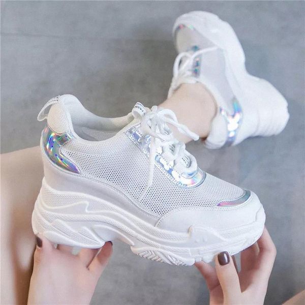 

2020 summer sneakers women tennis sport shoes athletic platform shoes lace up 7cm high heel shoes zapatos mujer #4x7c