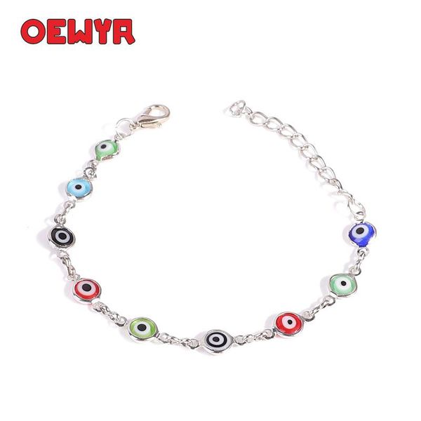 

sliver turkish eyes bracelet for woman boho rainbow bracelet handmade evil eye adjustable men's love gift wholesale, Black