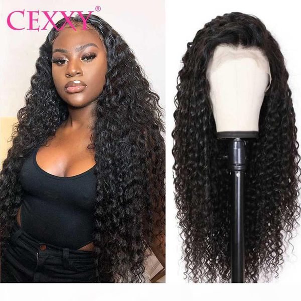 

cexxy lace front human hair wigs pre plucked baby hair 13x4 150% curly human wigs t part deep for women closure wig, Black;brown