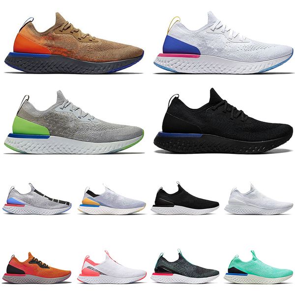 

2021 new react fly running shoes triple black white grey volt blue royal green mens trainers sports womens sneakers