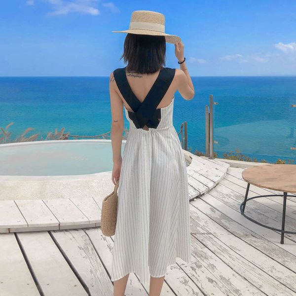 

2019 new french small super sweet suspender long dress temperament fairy skirt, Black;gray