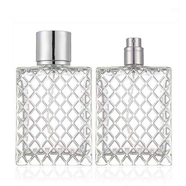 

storage bottles & jars 100ml spray bottle perfume square flat glass fine mist atomizer refillable large vial air freshener liquid dispenser
