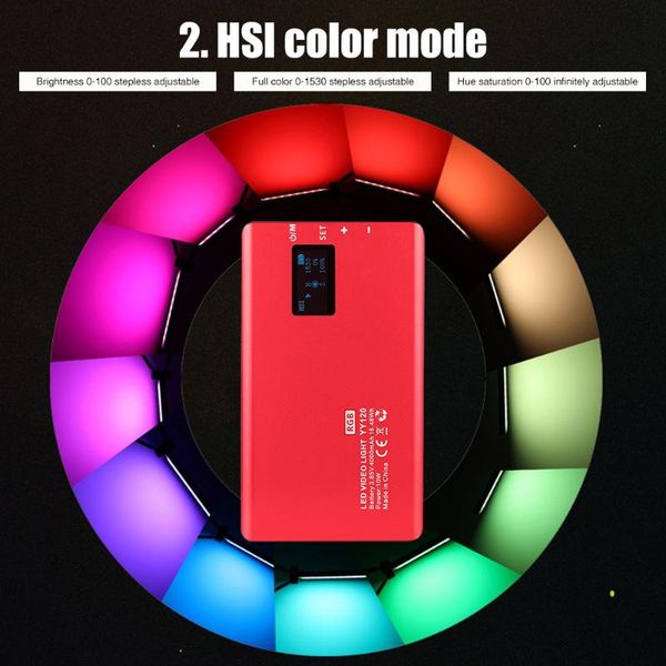 

portable rgb color panel rechargeable led video light 2500k 8500k dimmable studio pgraphy 2500k 8500k dimmable