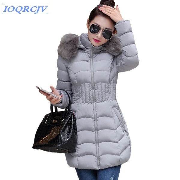 

winter down cotton jacket women new big fur collar hooded parkas plus size 4xl slim female thick warm cotton-padded jackets n796x1016, Black;brown