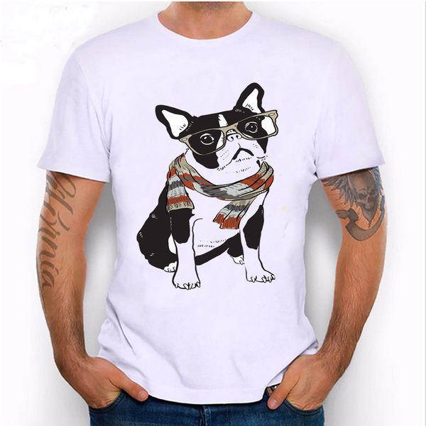 

sport new spring summer fashion men's t-shirt funny strap dog print t-shirt pug abs casual tees man hipster cool male tshirs