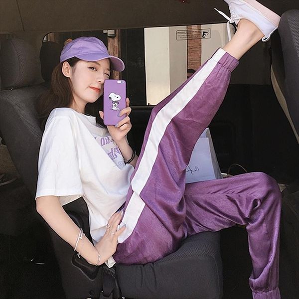

women summer o neck short sleeve ankle length pants two piece set casual female ladies suit womens set mulher, Gray