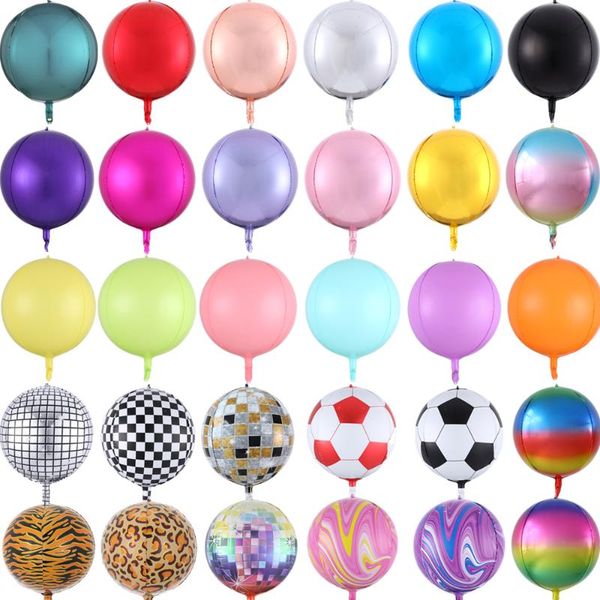 

20pcs/lot 10/18/22/32inch rose gold silver 4d large round sphere shaped foil balloons wedding decor birthday party air ballon