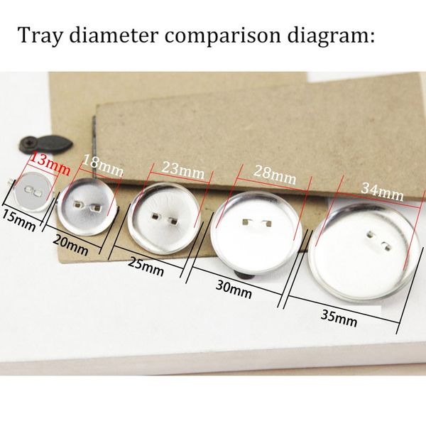 

50pcs lot rhodium round brooch base cabochon blank trays with brooch pins cameo cabochon base setting for jewelry making supplie f jllrpj, Gray
