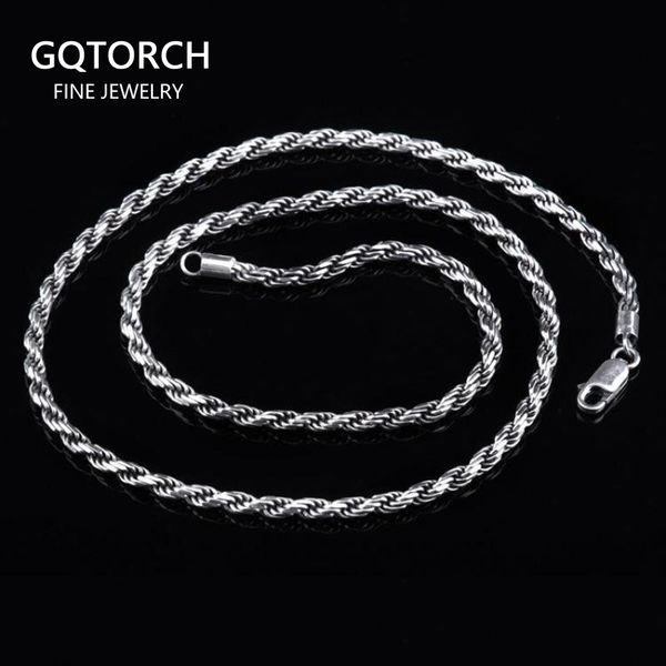 

real pure 925 sterling silver man sweater necklace italy design twisted braided chain vintage men jewelry necklaces & pendants 0927