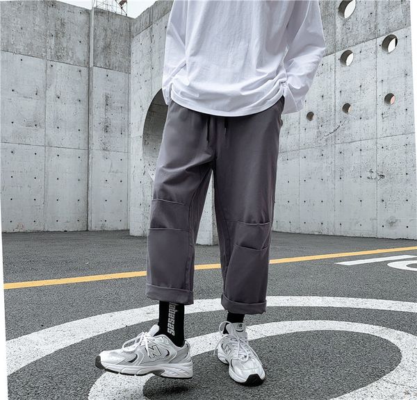 

spring and autumn wide leg overalls for men, Black