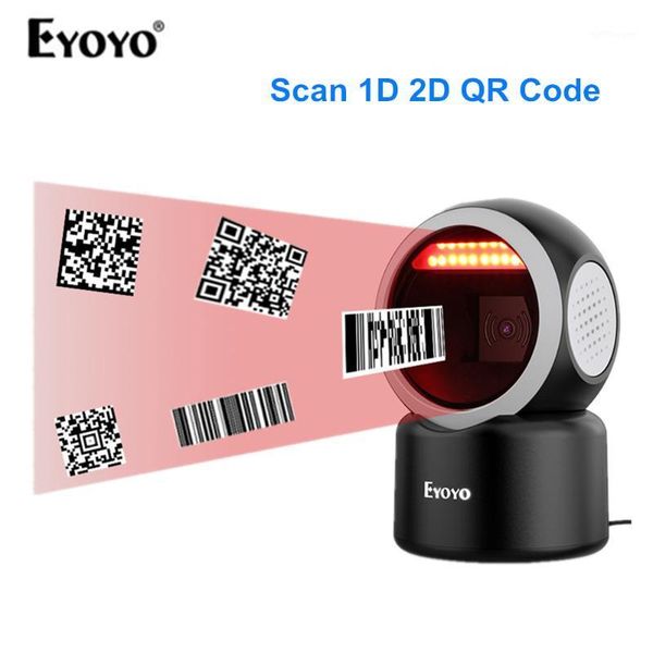 

scanners eyoyo 2d deskbarcode scanner omnidirectional hands-1d qr reader automatic sensing cmos support platform scanner1