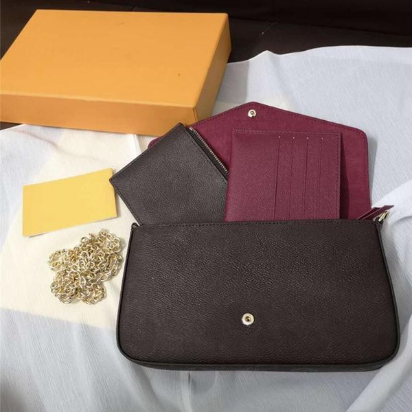 

classic famous brand fashion handbag for women luxury three in one bag metal chain shoulder strap with gift box handbagstore888 newbag999