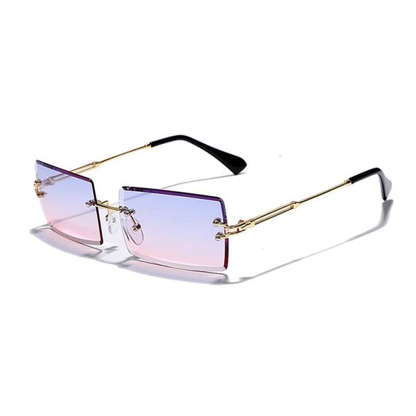 

bingking women sunglasses fashion square rimless 7 colors retro style 1966 uv400 protection eyewear, White;black