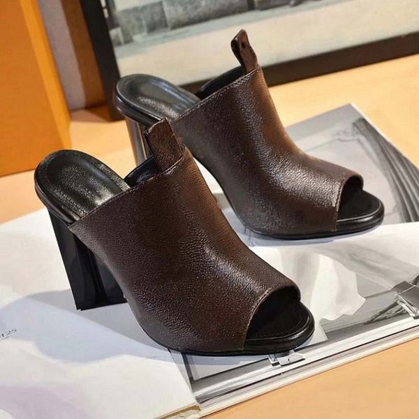 

classics women slippers fashion beach thick bottom slippers alphabet lady sandals leather high heel shoes 15, Black