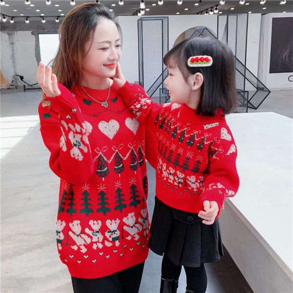 

sweater christmas thickened children's mother parent child winter nsq1, Blue