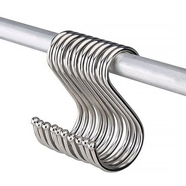 

10pcs stainless steel s shaped hanger hook kitchen bathroom clothing hanger hooks railing clasp holder hooks hanging