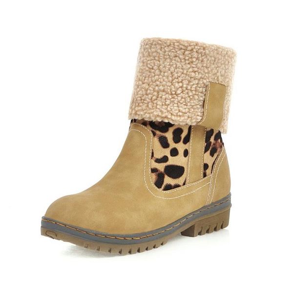 

boots blxqpyt fashion winter warm women long fur snow female waterproof med heel lage size 34-46 2312, Black