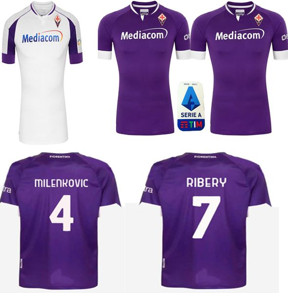 

новый fiorentina 2020 2021 трикотажных изделий футбола рибери симеоне prince pezzella chiesa дом вдали фиорентина футбол рубашка vlahović ма, Black;yellow