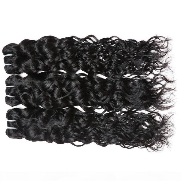 

8a brazilian natural wave virgin hair weave 4 bundles 8a 100% unprocessed human hair weft extensions natural color 95-100g pc, Black